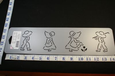 QUILTING STENCIL 1324 SUNBONNET SUE AND SAM 3in